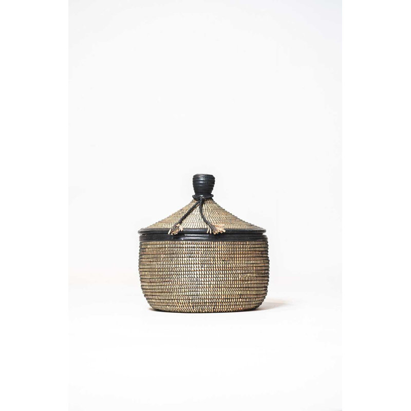 Panier en ruppie maritime Marmite, Naturel / Noir