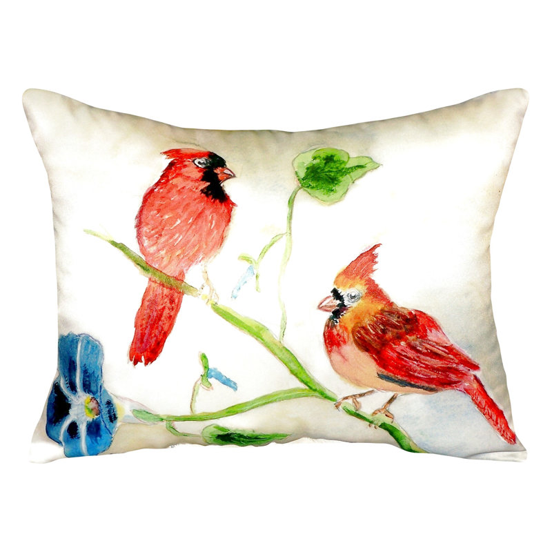 Cardinals Cardinals Outdoor Rectangular Throw Pillow