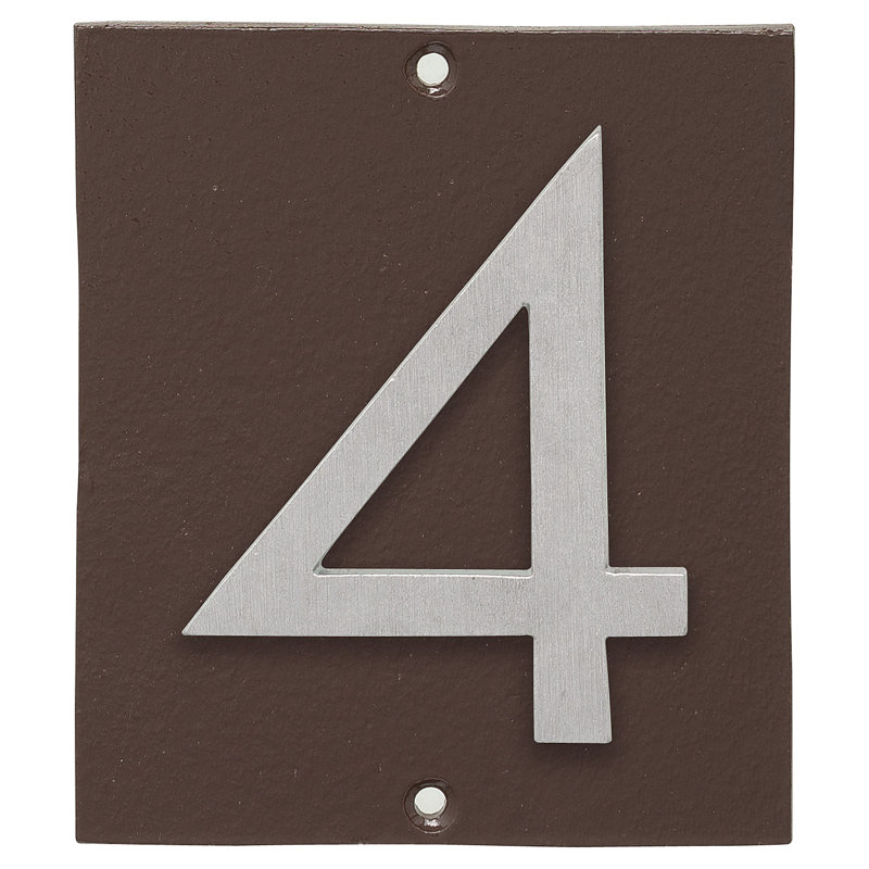 Plaque d’adresse murale sur 1 ligne flottante, Bronze romain, Aluminium brossé, Oui