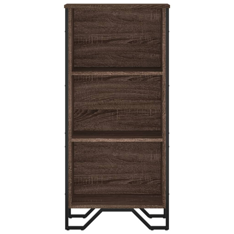 Bibliothèque vidaXL Bois d'ingénierie, métal, Chêne brun, (3 tablettes) H 41,7 po x l 19,7 po x P 12,2 po