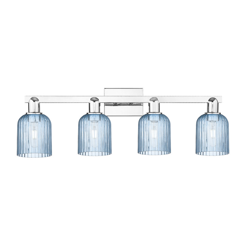 Voile de mariée - laiton antique noir - lumière de meuble-lavabo, Bleu / nickel satiné