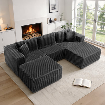 Canapé modulaire en velours côtelé de 108 po Boneless