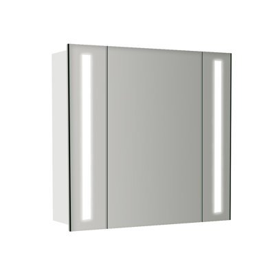 Adorian 640mm W 600mm H Surface Frameless Medicine Cabinet with Mirror and 2 Adjustable Shelves