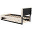 Lit plateforme simple tapissier avec gigogne en molleton beige envoûtant-716853230-716853224