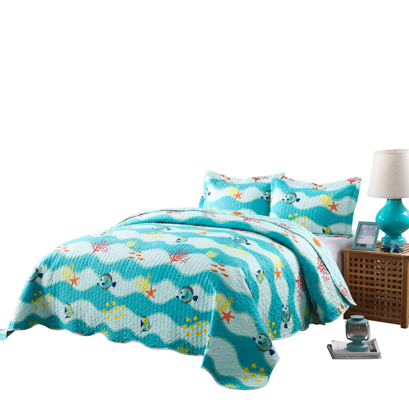  Reversible Quilt Set, Queen Quilt+ 2 Shams