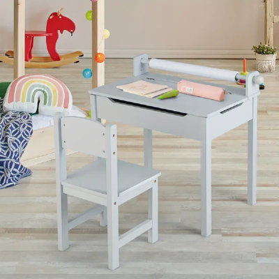 Toddler Craft Table & Chair Set | Kids Art Crafts Table With Paper Roll Holder In by c&g home