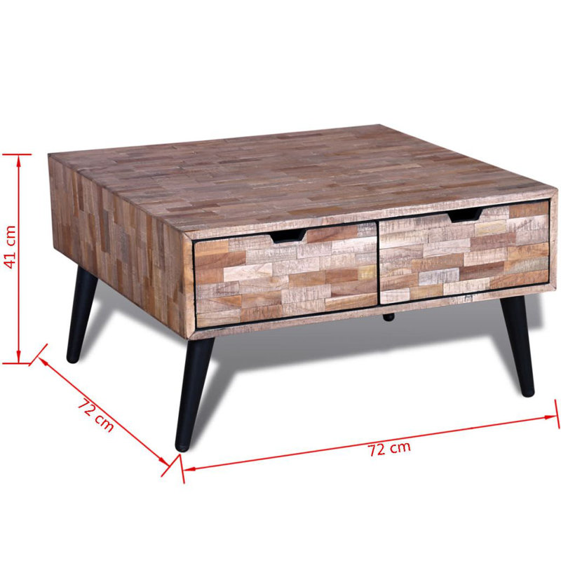 Edford Reclaimed Teak Coffee Table with Storage