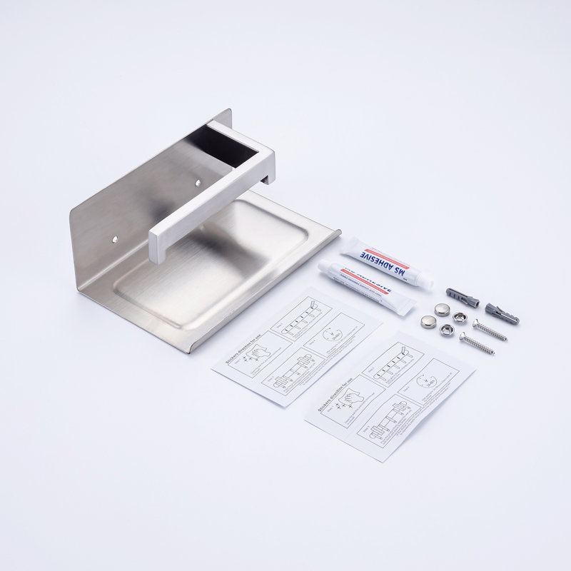 Porte-papier hygiénique à réservoir avec tablette, Blanc