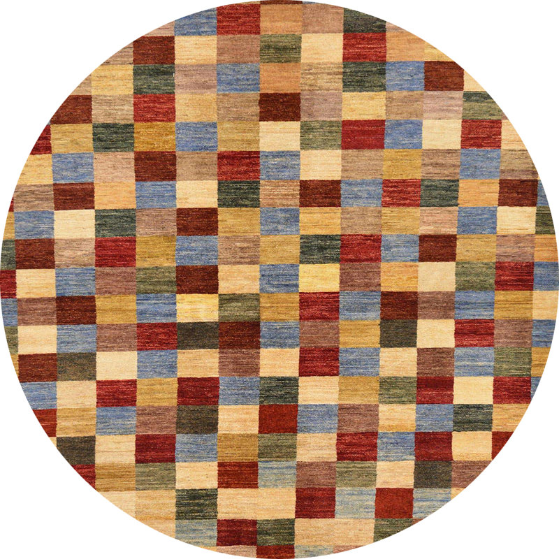 Tapis abstrait à motif abstrait moderne, Rond 5 pi