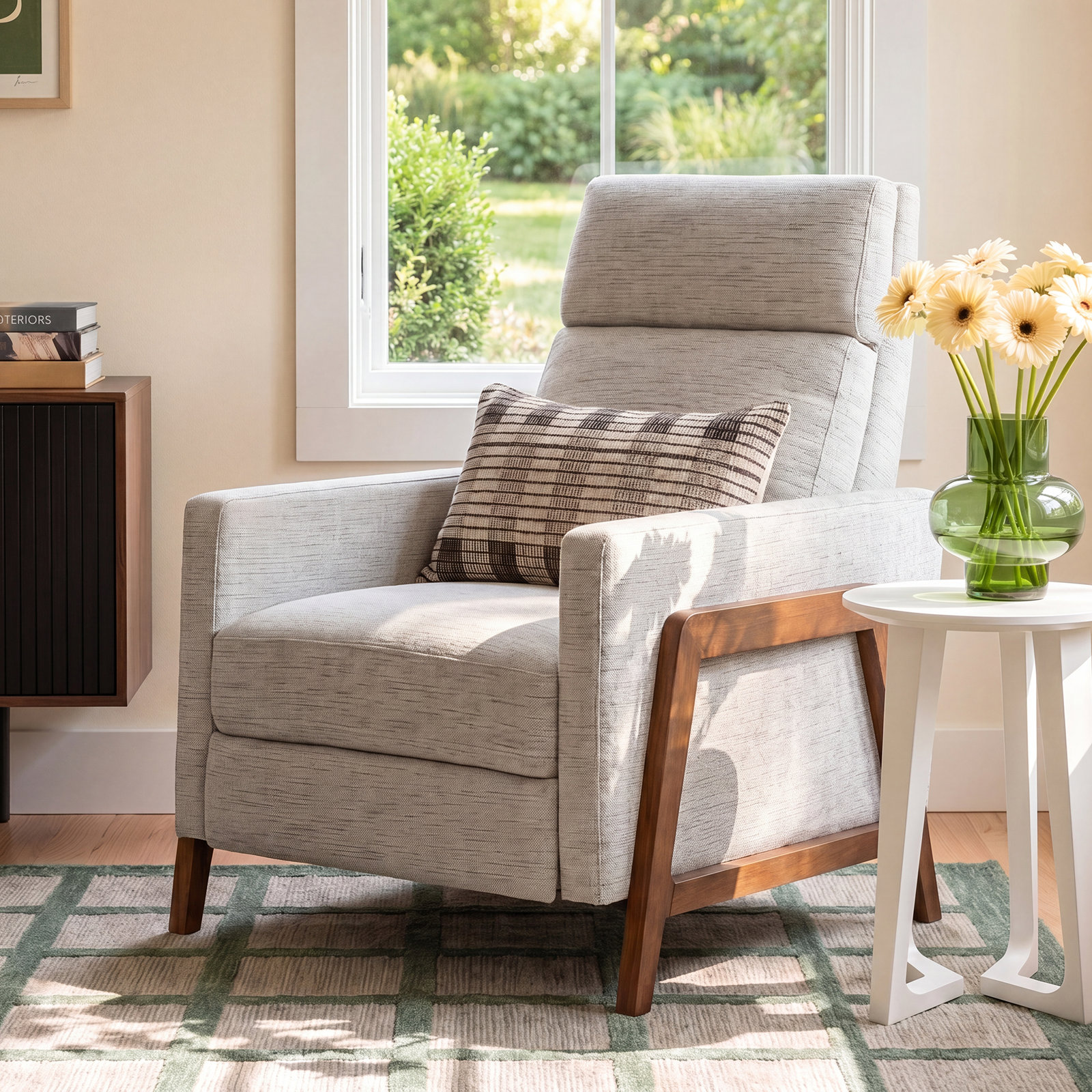 Bosse 34" Manual Recliner, Sea Oat