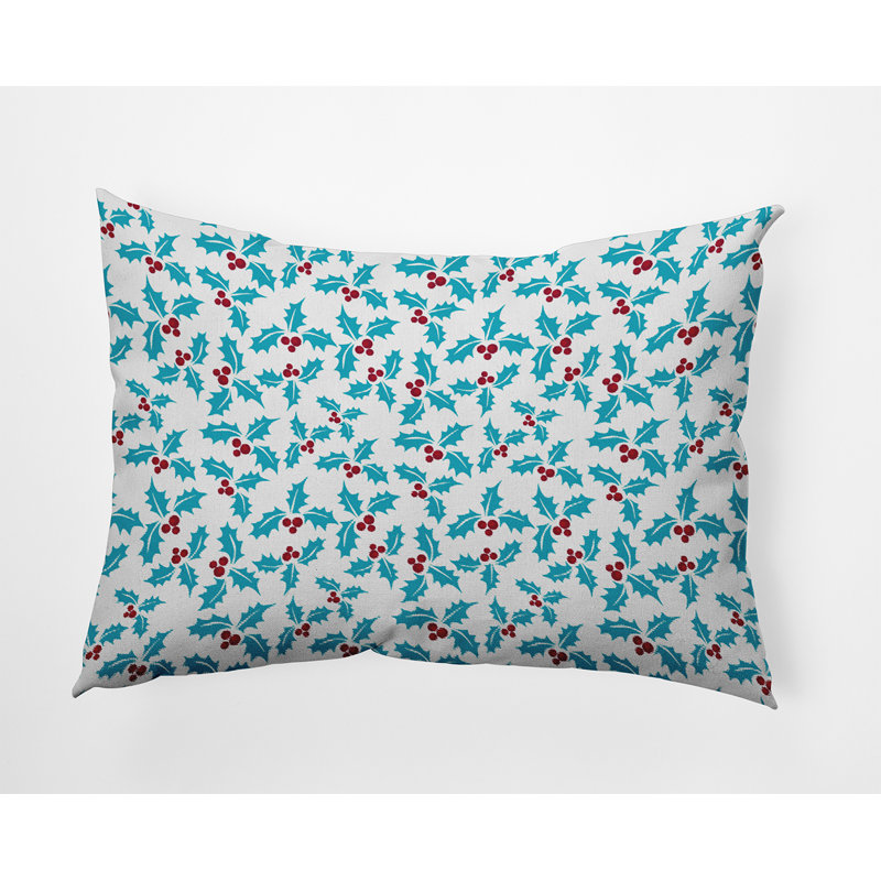 Coussin décoratif en polyester floral, 14 po x 20 po, Rectangulaire