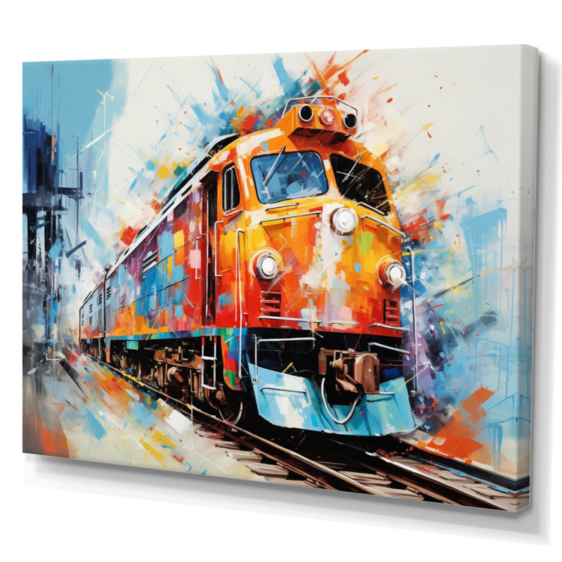 «Abstract Train Vibrant Rails», reproduction sur toile, H 16 po x l 32 po x P 1 po, Toile tendue