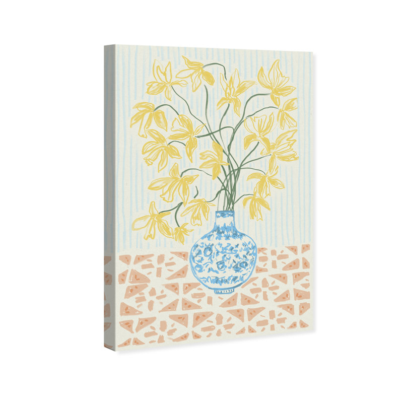 Yellow Iris Summer Print by Oliver Gal, 15"H x 10"W, Gallery Wrapped