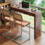 Élégante table de bar en bois de noyer naturel avec tiroirs doubles, idéale pour une décoration moderne et une utilisation multifonctionnelle