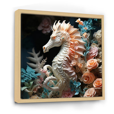 Hippocampe avec sanctuaire de fleurs - impression