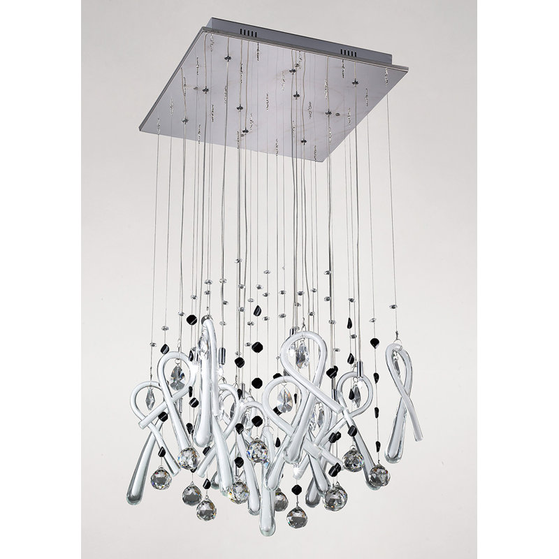 10 - Light Crystal Chandelier, Polished Chrome