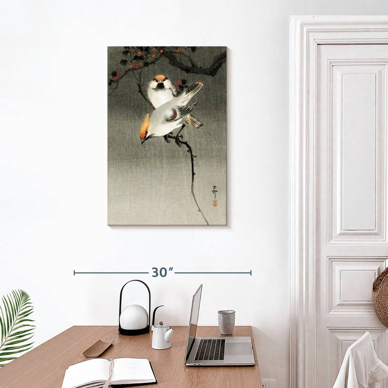 Brampt Bohemian Waxwing Birds, 30" H x 20" W