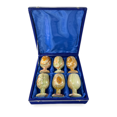 10oz. Handmade Marble Goblet Set