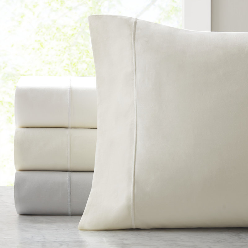 Taies d'oreiller en coton égyptien Croscill Luxury 500TC, Standard, Gris