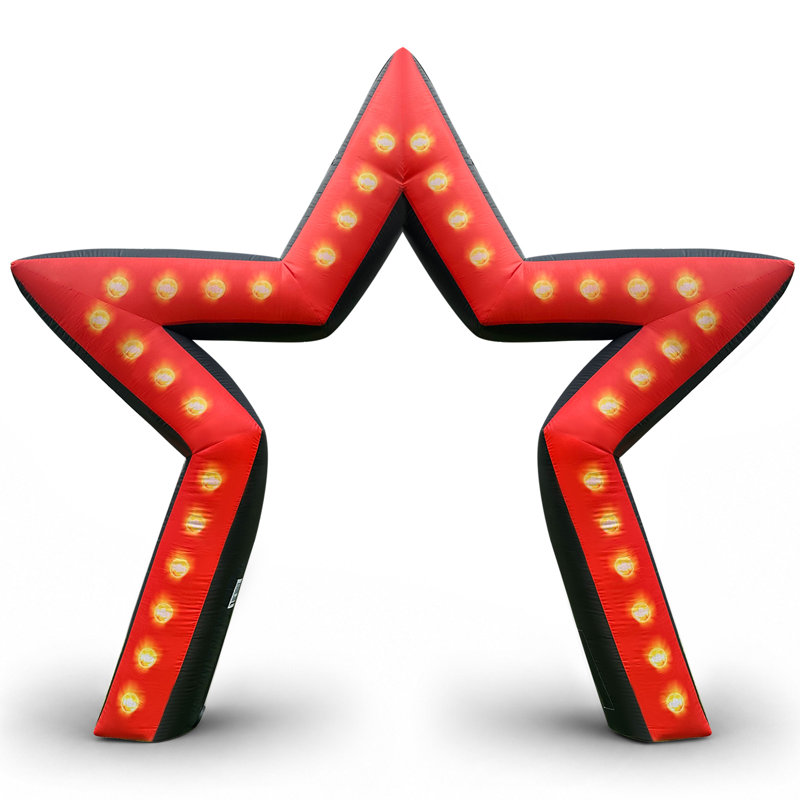 Arche gonflable de 3 mètres avec lumières DEL, pentagramme gonflable et souffleur intégré, idéal pour une soirée cinéma, un carnaval ou un anniversaire. Parfait décor pour les fêtes à thème.