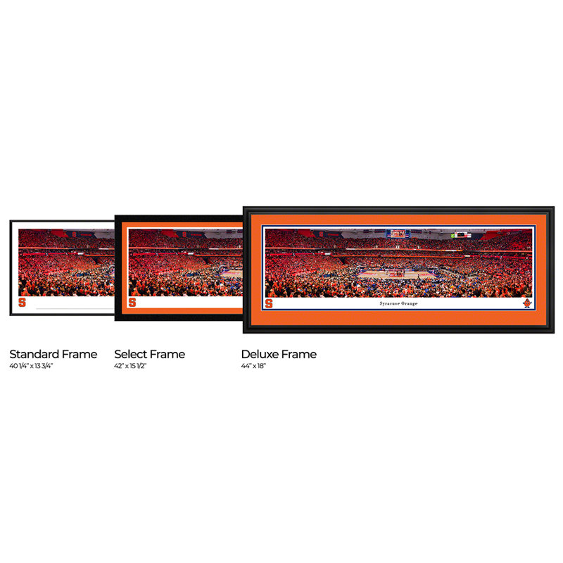 Impression panoramique Syracuse Basketball, H 18 po x l 44 po x P 1,38 po, Cadre noir de luxe
