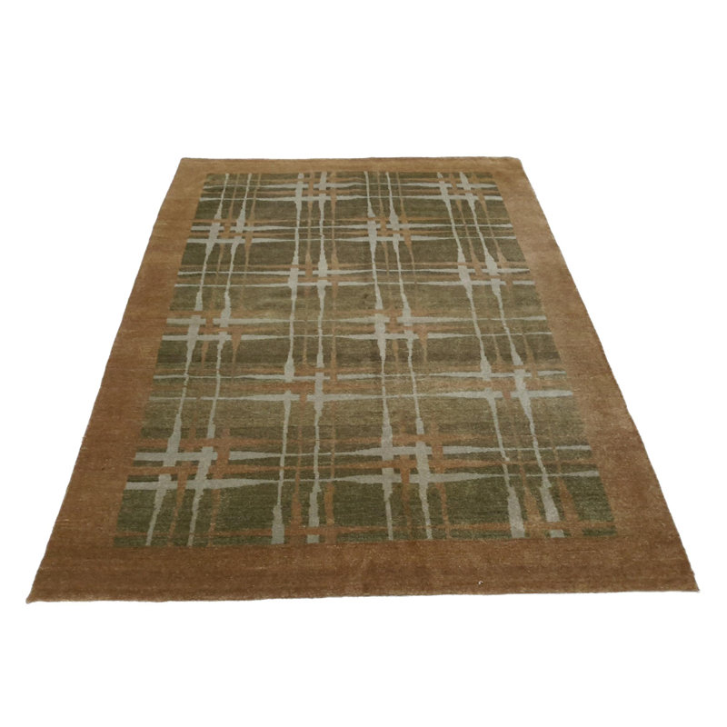 Canvello Hand Made Modern All Over Indo Gabbeh Rug - 4'7'' X 6'6''