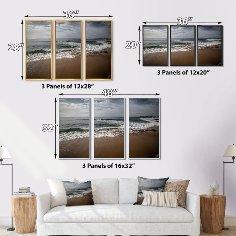 Highland Dunes Soft Waves Of Sea On Sandy Beach Framed On Canvas 3 ...