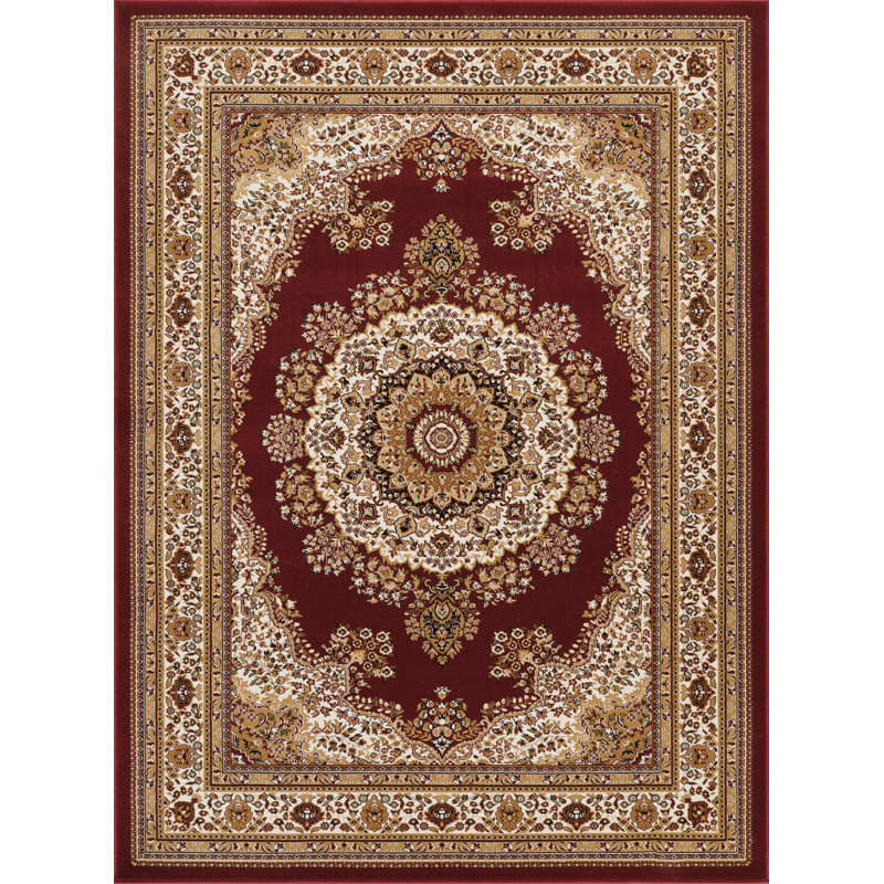 Red Area Rug (5 Ft. 3 In. X 7 Ft. 3 In.), Rectangle 5'3" x 7'3"