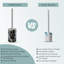 Brosse de toilette moderne et support (droite or noir)