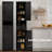 Bathroom Storage Cabinet With 2 Barn Doors And 1 Drawer, Narrow Storage Unit, Adjustable Shelves,-952757609