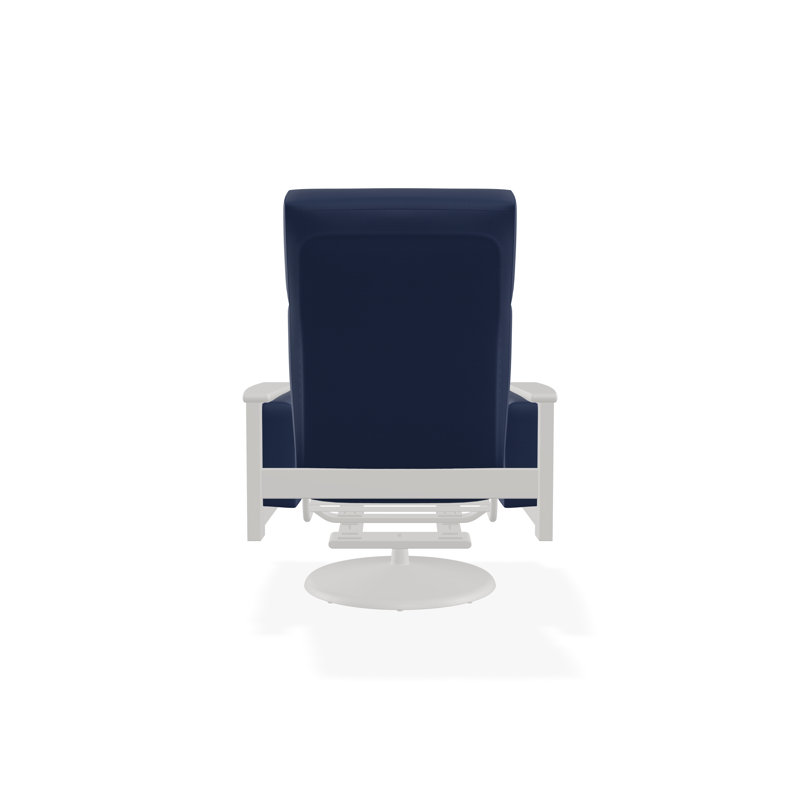 Leeward Polymer Outdoor Lounge Chair, Snow, Canvas Navy Sunbrella® Canvas
