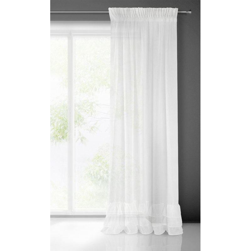 Plympt Sheer Curtain Single Panel, White