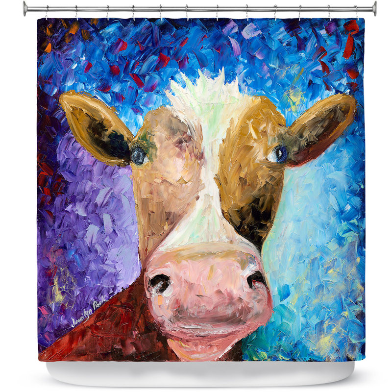 Miss Moo Single Shower Curtain