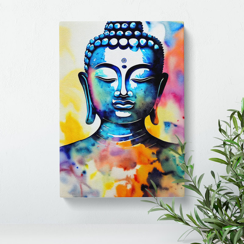 Buddha In Watercolour - Wrapped Canvas, 60cm H x 40cm W x 3cm D