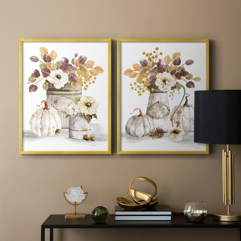 «Autumn Arrangement I», reproduction encadrée de qualité supérieure - prête à être accrochée - aucun clou requis - aucun clou requis