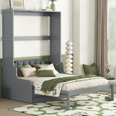 Grand lit escamotable mural avec coussin