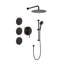 Douche de salle de bain en noir mat avec mélange d'air et garniture de valve-125519055