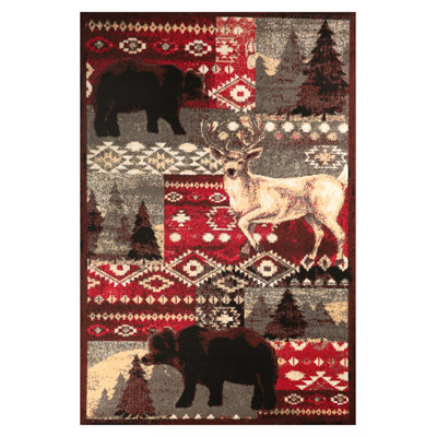 Tapis gris / rouge Artibrannan