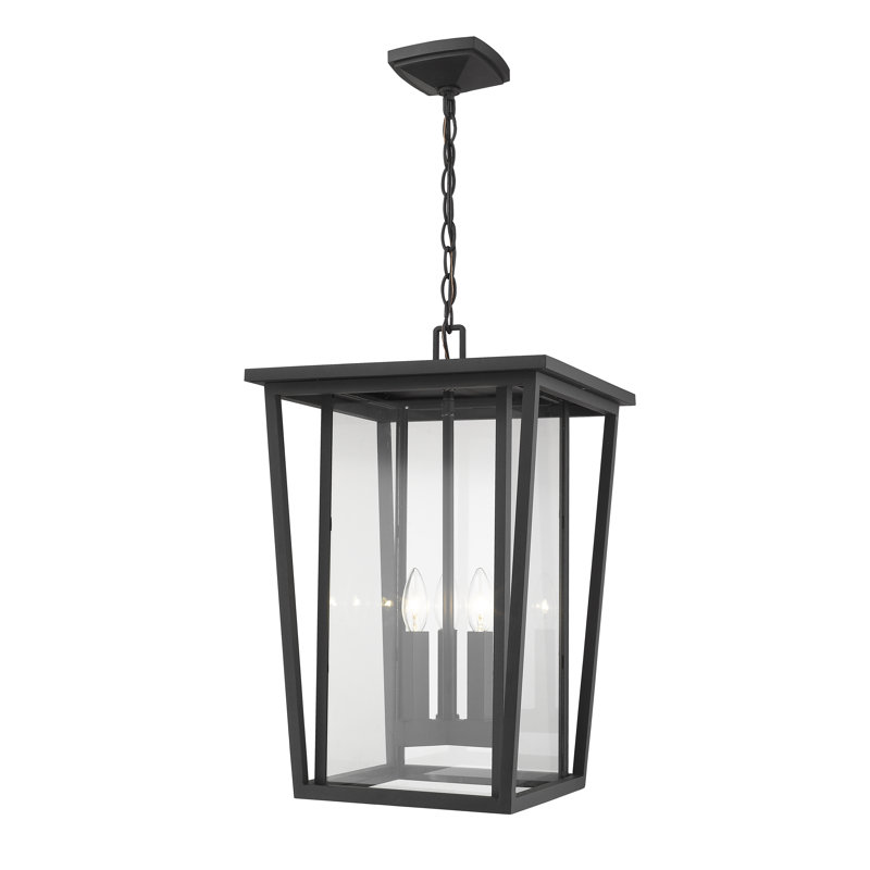 Amreet 3 - Light Outdoor Hanging Lantern, Black