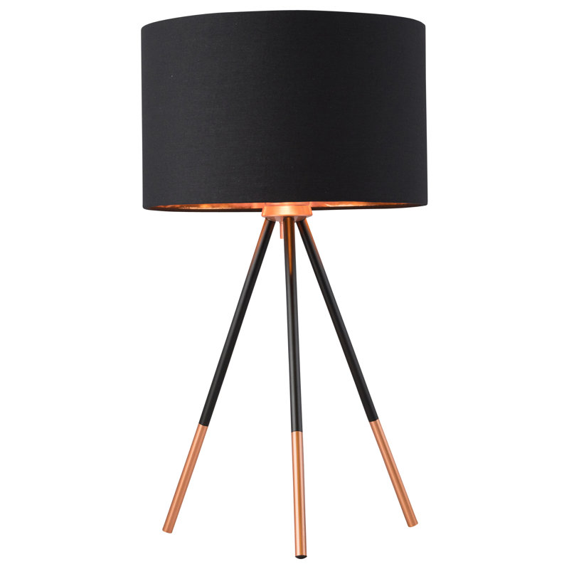 Alma Metal Tripod Lamp, Brushed Copper