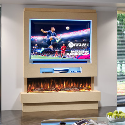 Evolution Fires 182 cm W Brown Electric TV Stand with 5000 BTU