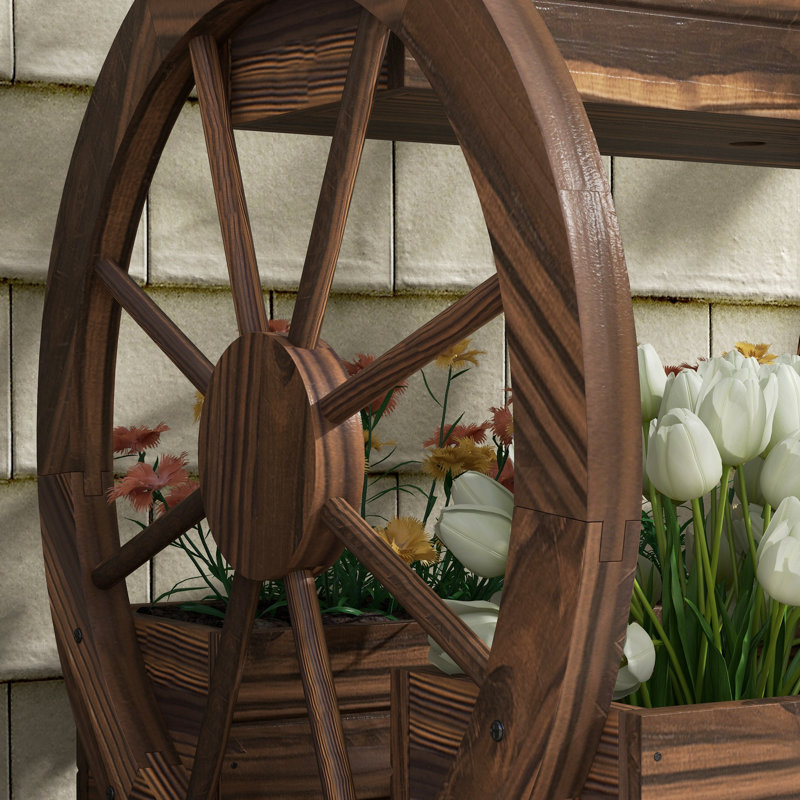 Boîtes à fleurs surélevées en bois à 2 niveaux pour jardin, 25 x 21 x 23,5