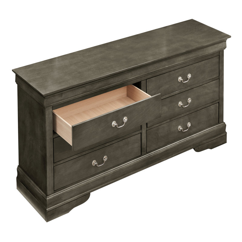  Commode double 6 tiroirs Louis Phillipe Vernon, Gris