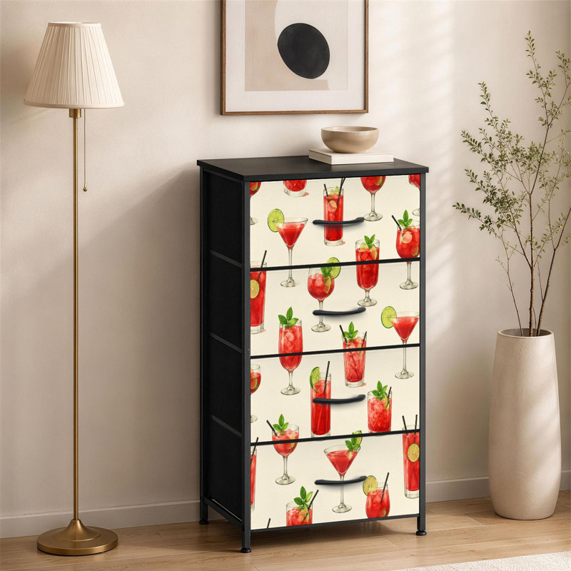 Commode à 4 tiroirs pour la chambre à coucher sans couture cocktail rouge Lime menthe beige petite grande commode pour les organisateurs de placard avec commode