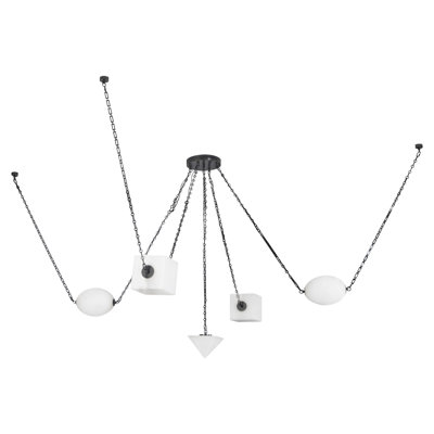 Mineral 5-Light Brass dimmable LED Chandelier