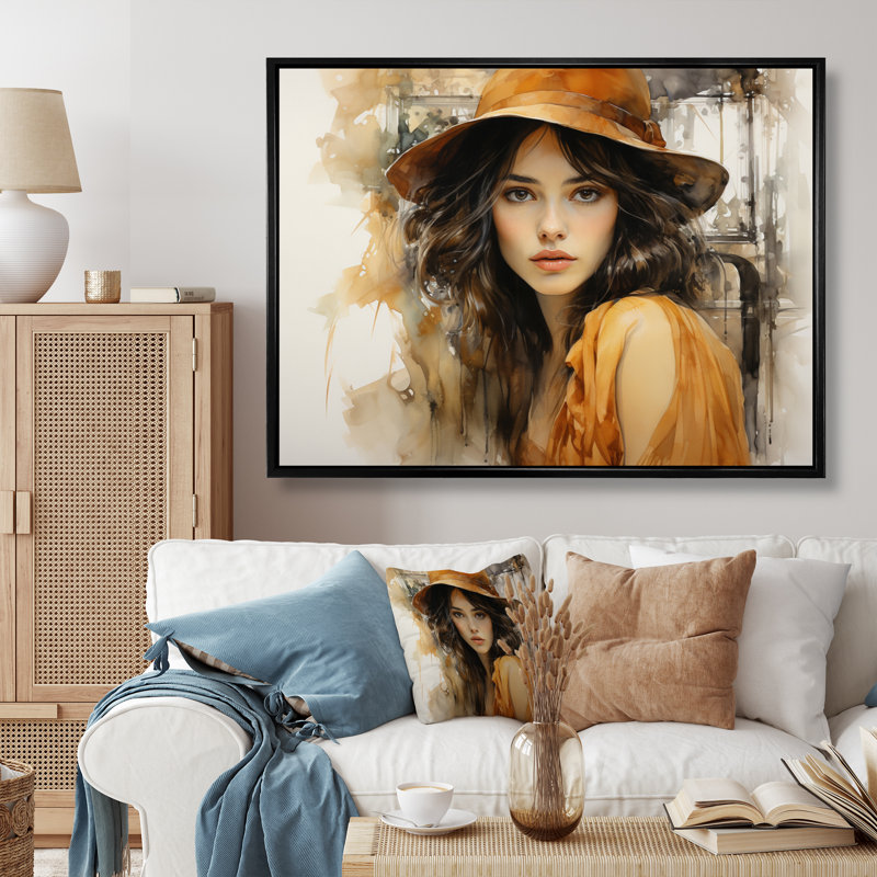 «Fashion 1930S Depression Portrait I», reproduction, H 30 po x l 40 po x P 1,5 po, Cadre flottant noir
