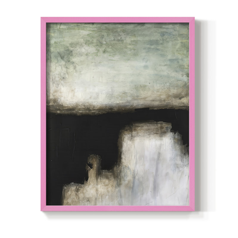 Reproduction encadrée Penumbra II - bois massif, H 15 po x l 12 po, Encadré rose