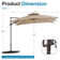 10 Ft Square Patio Cantilever Umbrella with Rotation