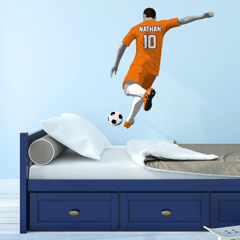 Adhésif décoratif footballeur, Orange, H 32 po x l 28 po
