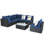 Ensemble de conversation modulaire en rotin 7 pièces avec coussins Finnbar-971830202